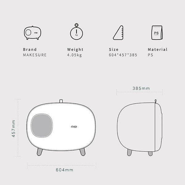 makesure Plastic Enclosed Standard Litter Box with Scoop & Reviews